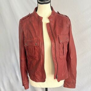 *Host Pick* Nordstrom Hinge Leather Jacket in Whiskey Brown size small
